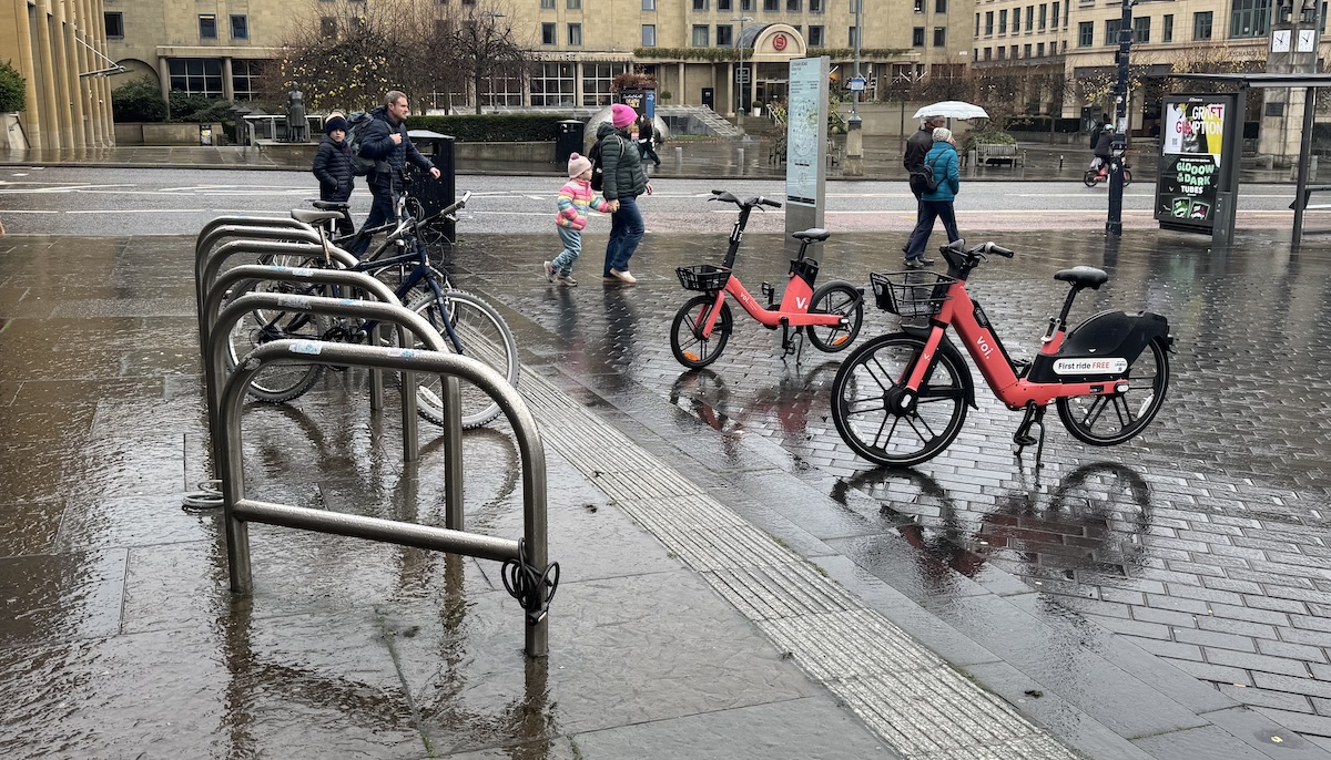Some well parked Voi bikes